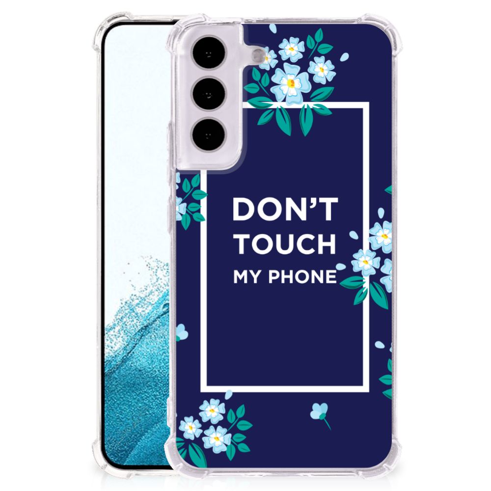 Samsung Galaxy S22 Anti Shock Case Flowers Blue DTMP