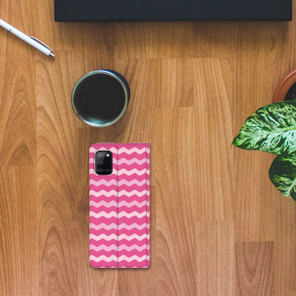 Samsung Galaxy A31 Hoesje met Magneet Waves Pink - B2C Telecom