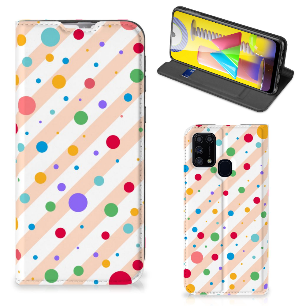 Samsung Galaxy M31 Hoesje met Magneet Dots - B2C Telecom