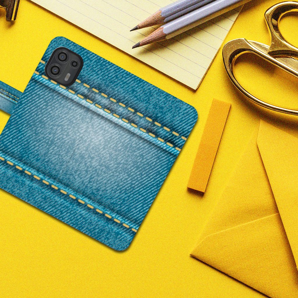 Motorola Edge 20 Lite Wallet Case met Pasjes Jeans