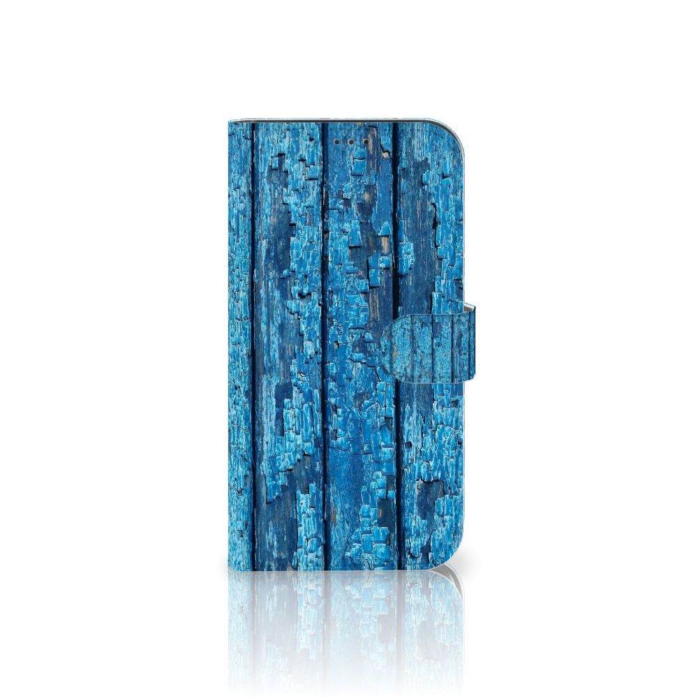 Apple iPhone 12 Pro Max Book Style Case Wood Blue