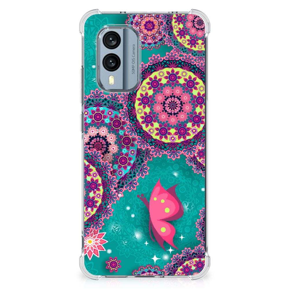 Nokia X30 Back Cover Cirkels en Vlinders