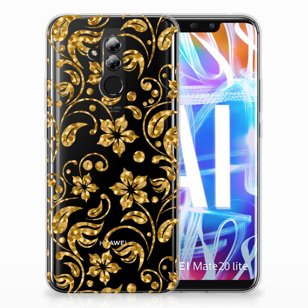 Huawei Mate 20 Lite TPU Case Gouden Bloemen