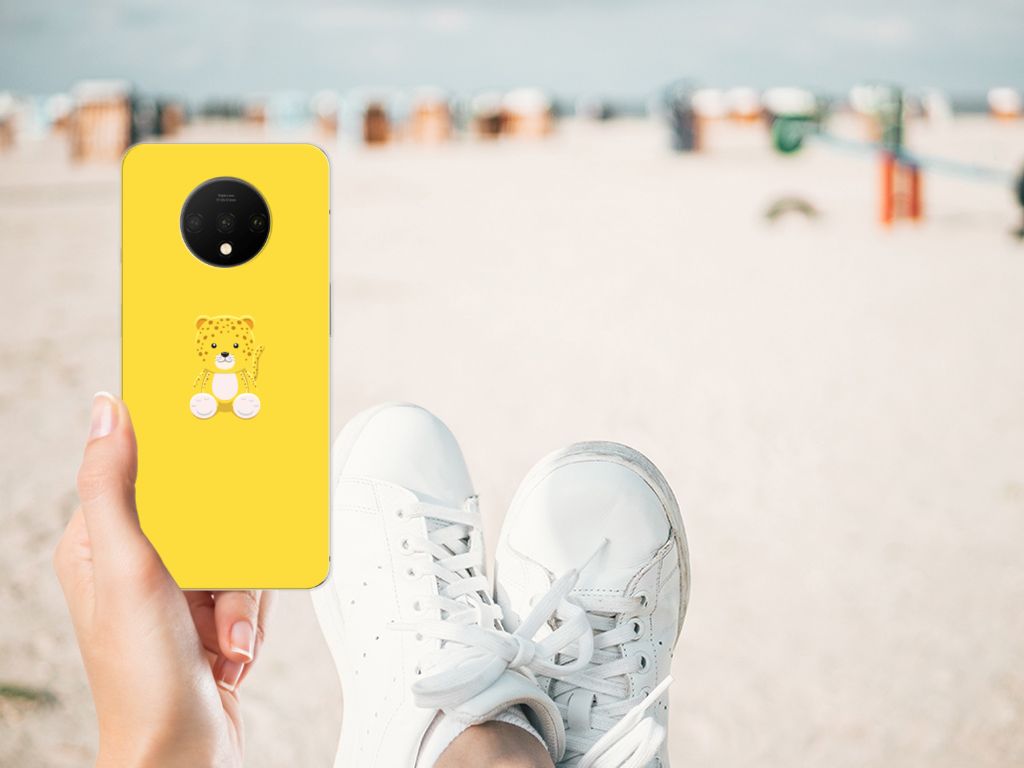 OnePlus 7T Telefoonhoesje met Naam Baby Leopard