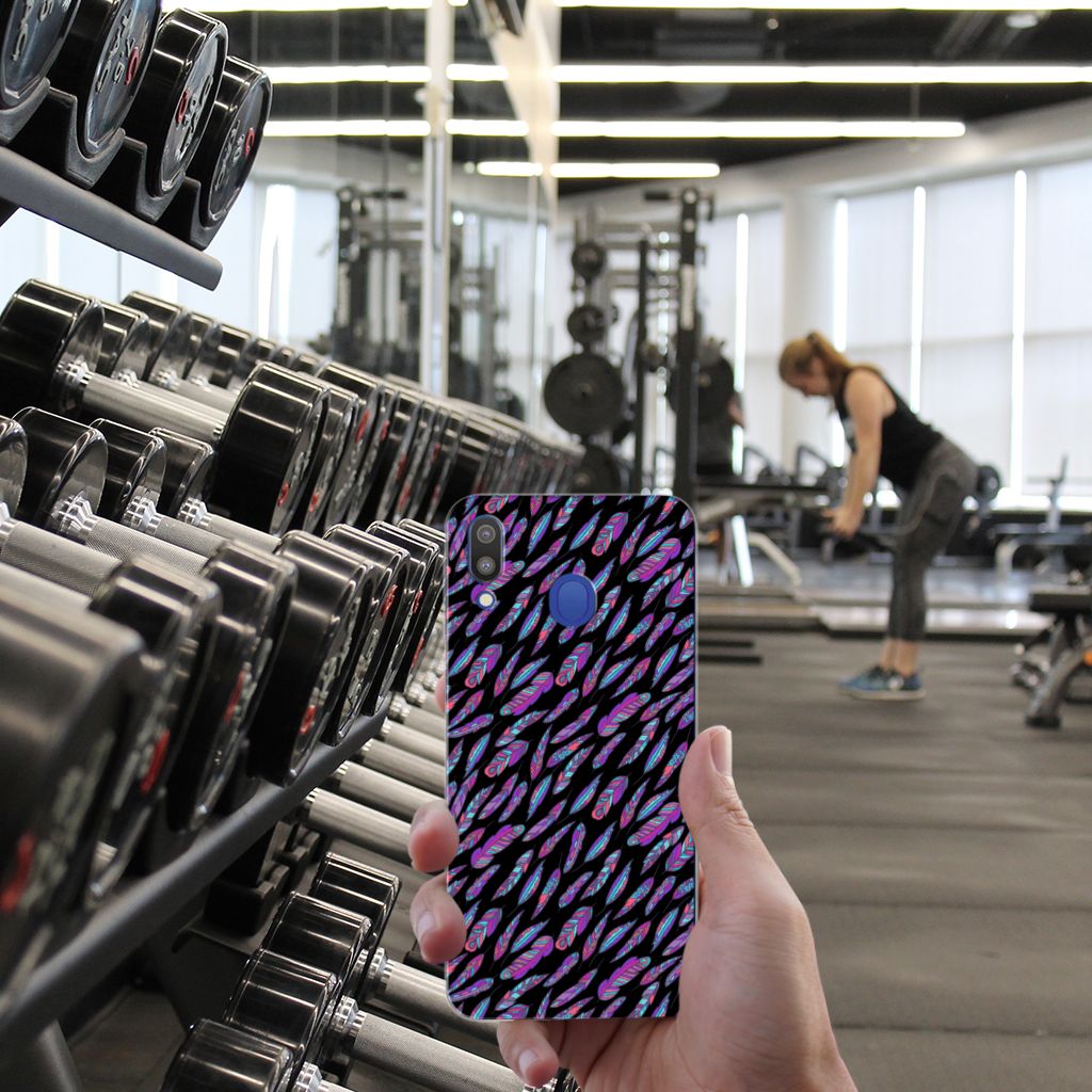 Samsung Galaxy M20 (Power) TPU bumper Feathers Color