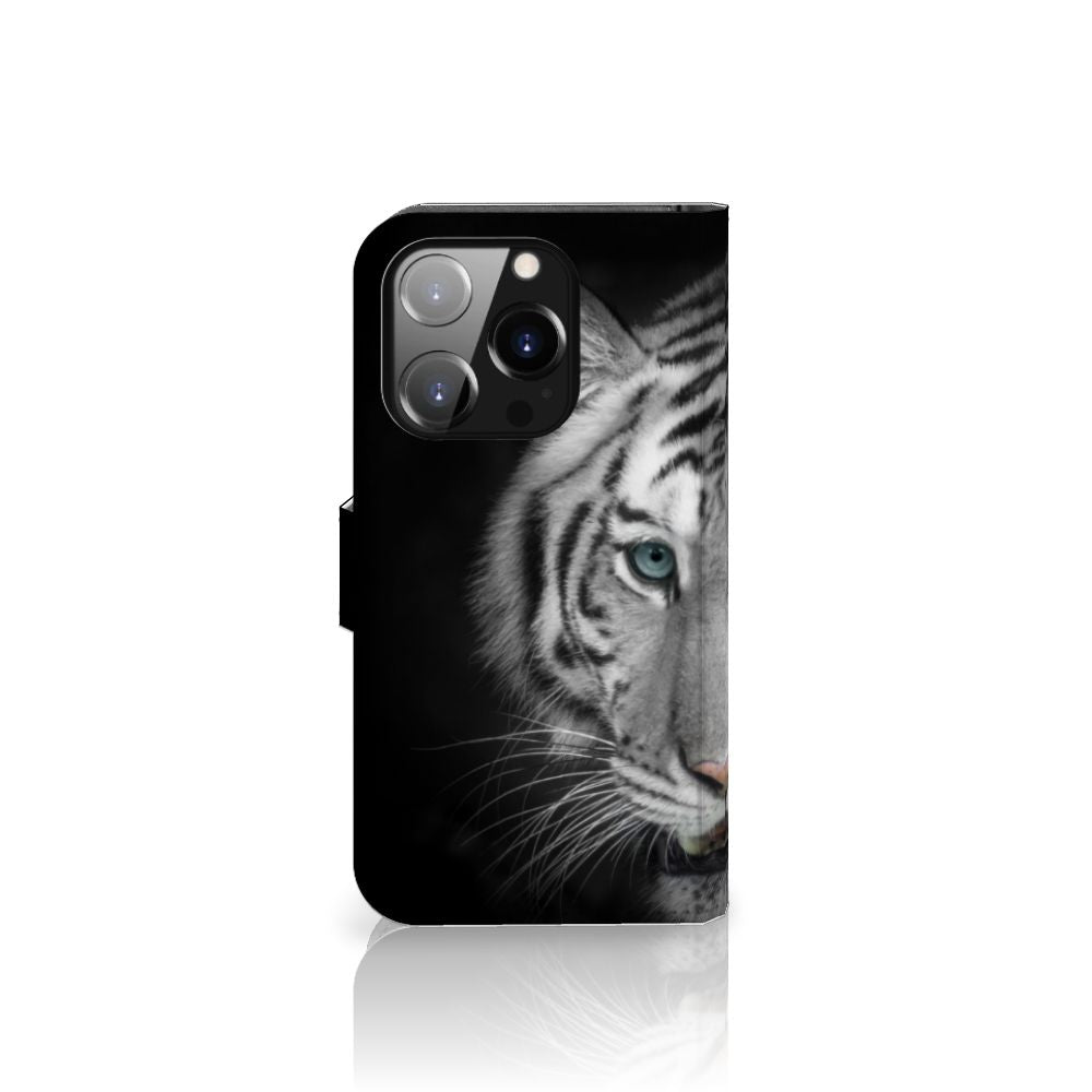 iPhone 14 Pro Telefoonhoesje met Pasjes Tijger