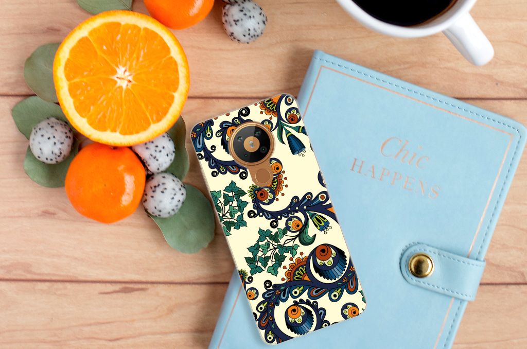 Siliconen Hoesje Nokia 5.3 Barok Flower B2C Telecom