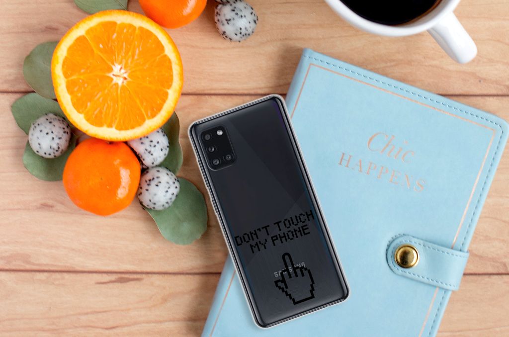 Samsung Galaxy A31 Silicone-hoesje Finger Don't Touch My Phone B2C Telecom