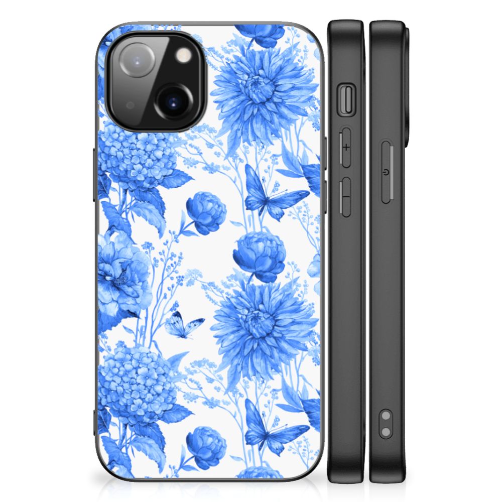 Bloemen Hoesje voor Apple iPhone 13 Flowers Blue B2C Telecom