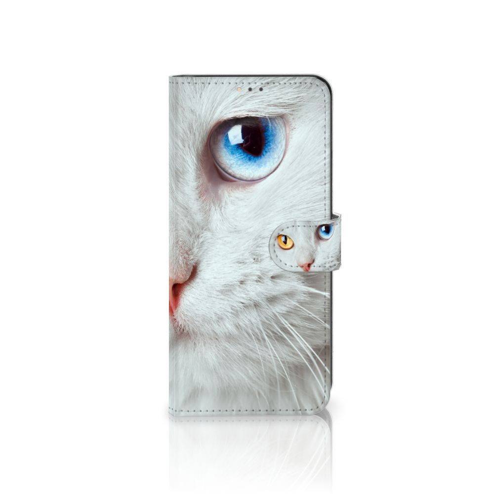 Nokia 5.3 Telefoonhoesje met Pasjes Witte Kat