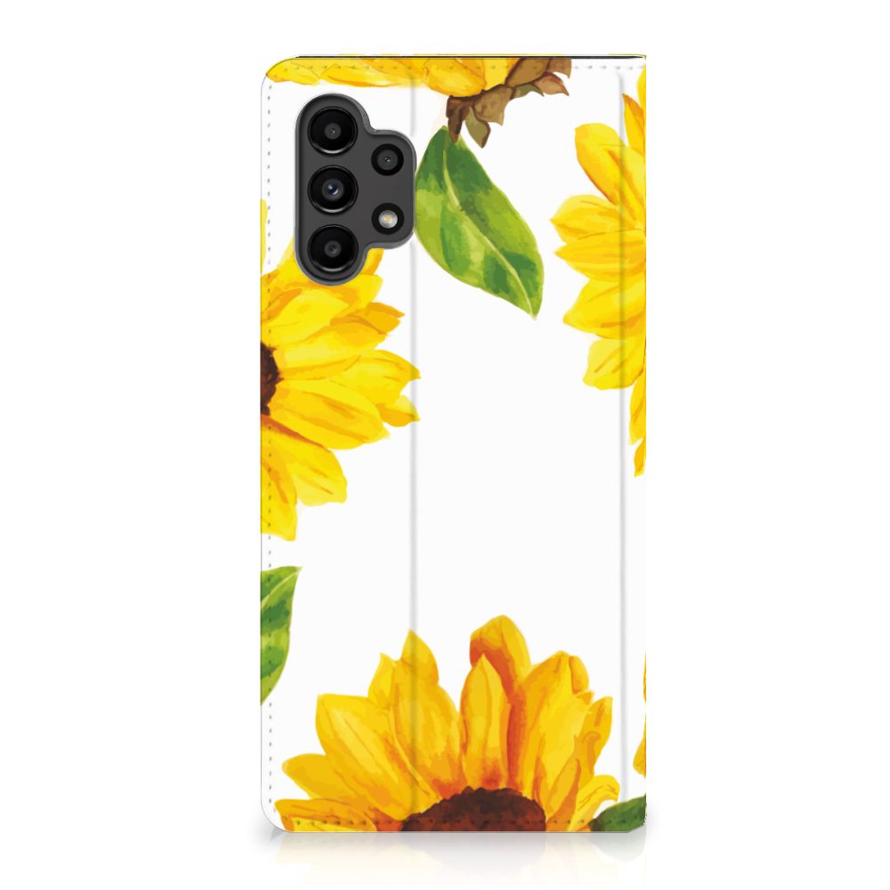 Smart Cover voor Samsung Galaxy A13 (4G) Zonnebloemen - B2C Telecom