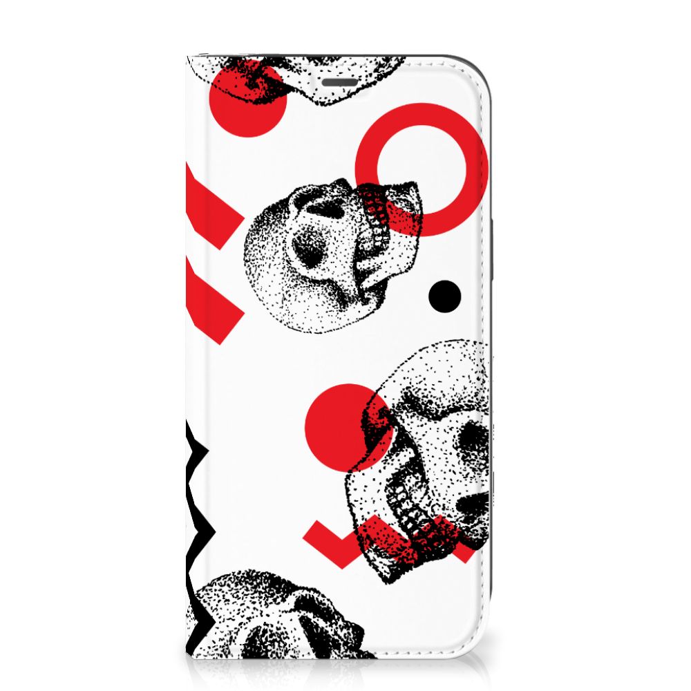 Mobiel BookCase iPhone 12 Pro Max Skull Red - B2C Telecom