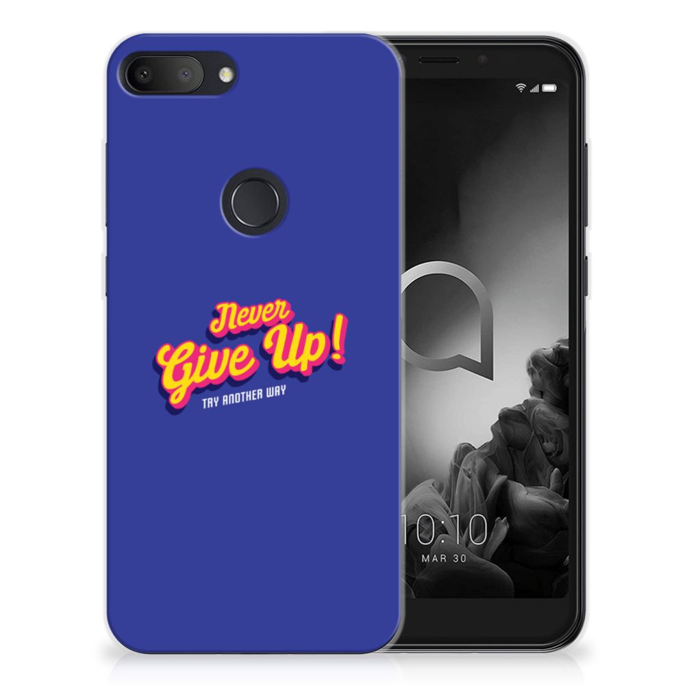 Alcatel 1S (2019) Siliconen hoesje met naam Never Give Up