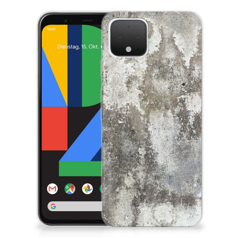 Google Pixel 4 TPU Siliconen Hoesje Beton Print B2C Telecom