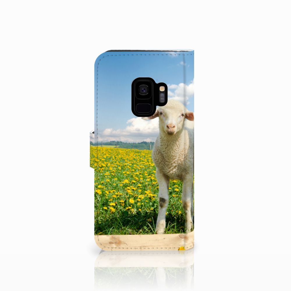 Samsung Galaxy S9 Telefoonhoesje met Pasjes Schaap en Lammetje