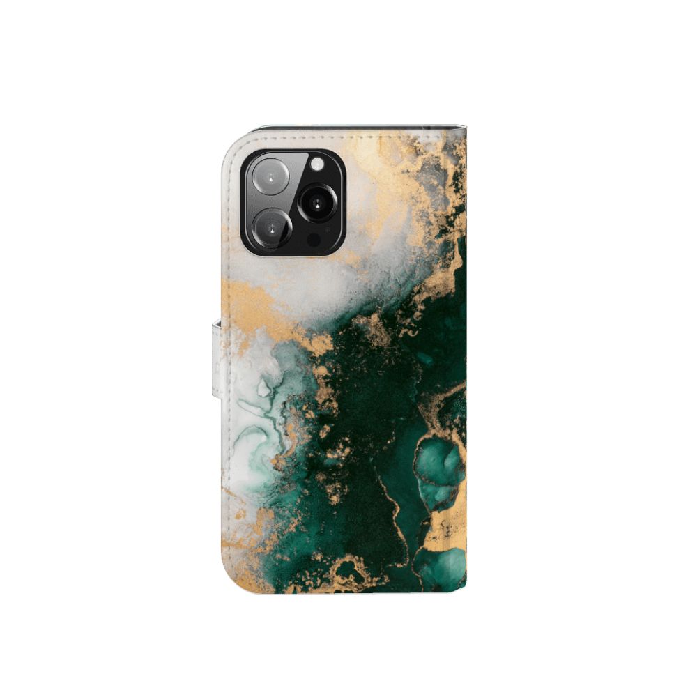 Bookcase voor iPhone 13 Pro Max Marmer Groen