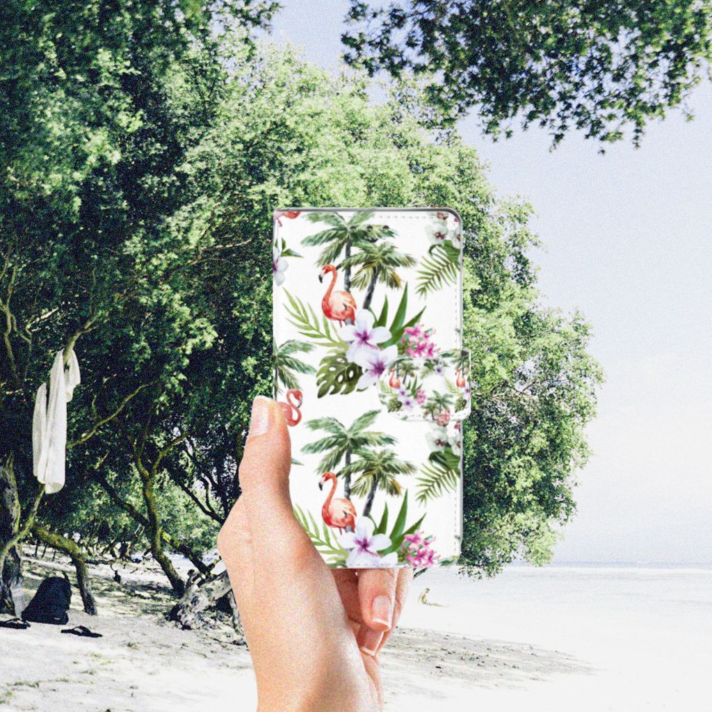 Sony Xperia XZ1 Telefoonhoesje met Pasjes Flamingo Palms