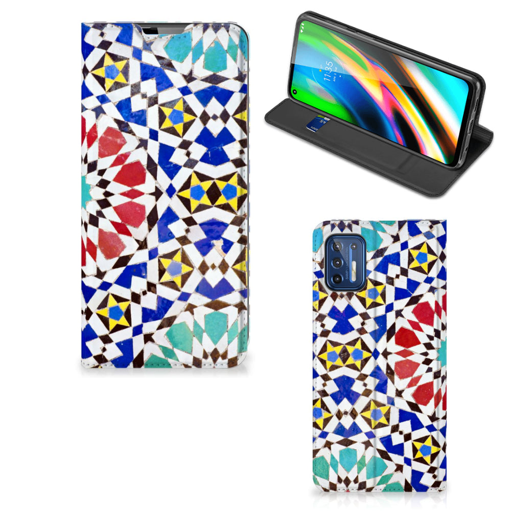 Motorola Moto G9 Plus Standcase Mozaïek