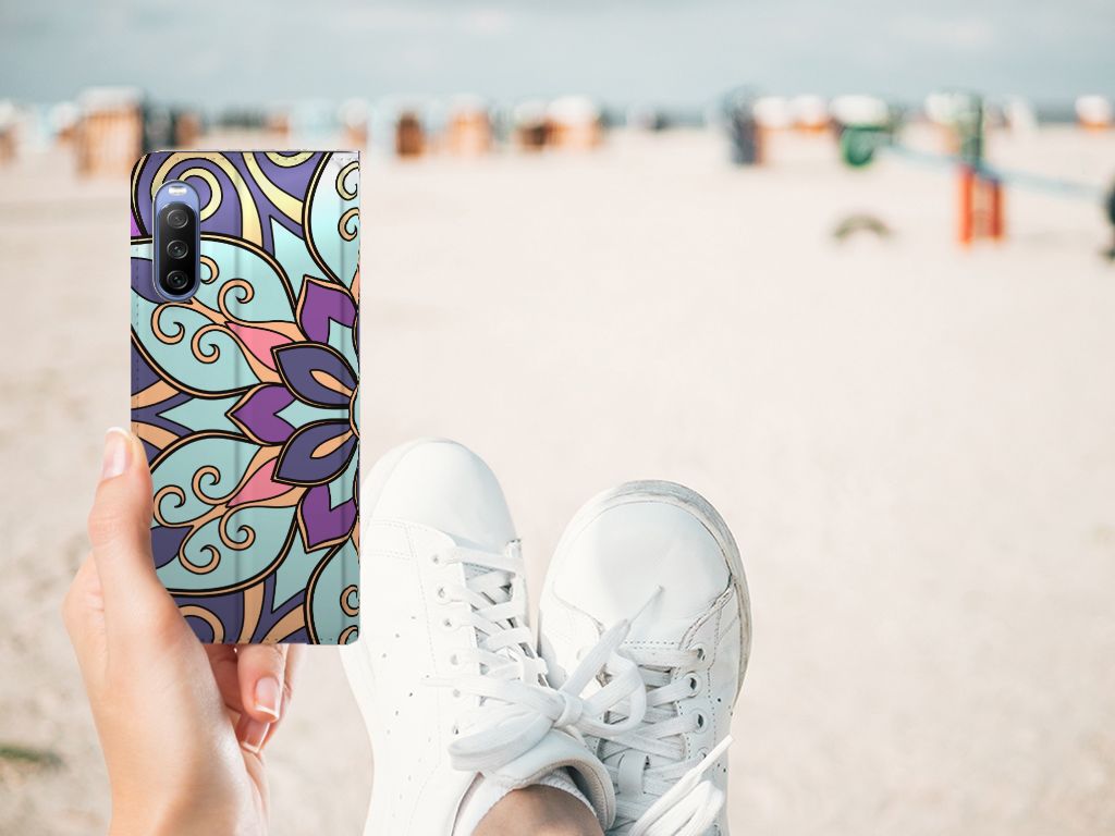 Sony Xperia 10 III Smart Cover Purple Flower - B2C Telecom