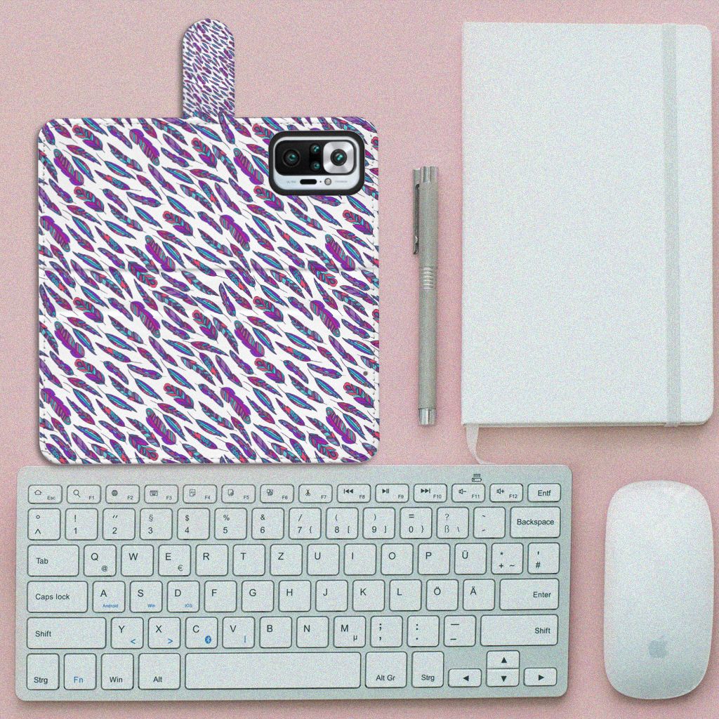 Xiaomi Redmi Note 10 Pro Telefoon Hoesje Feathers Color