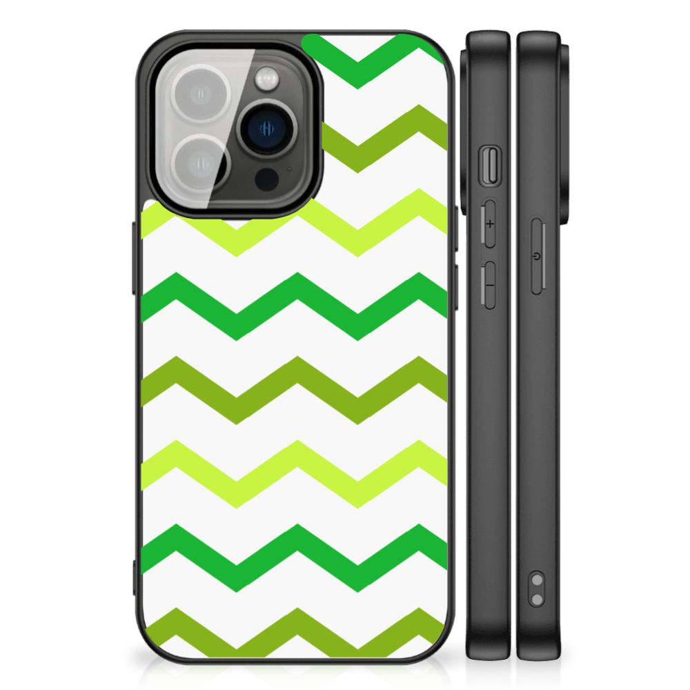 iPhone 13 Pro Back Case Zigzag Groen B2C Telecom