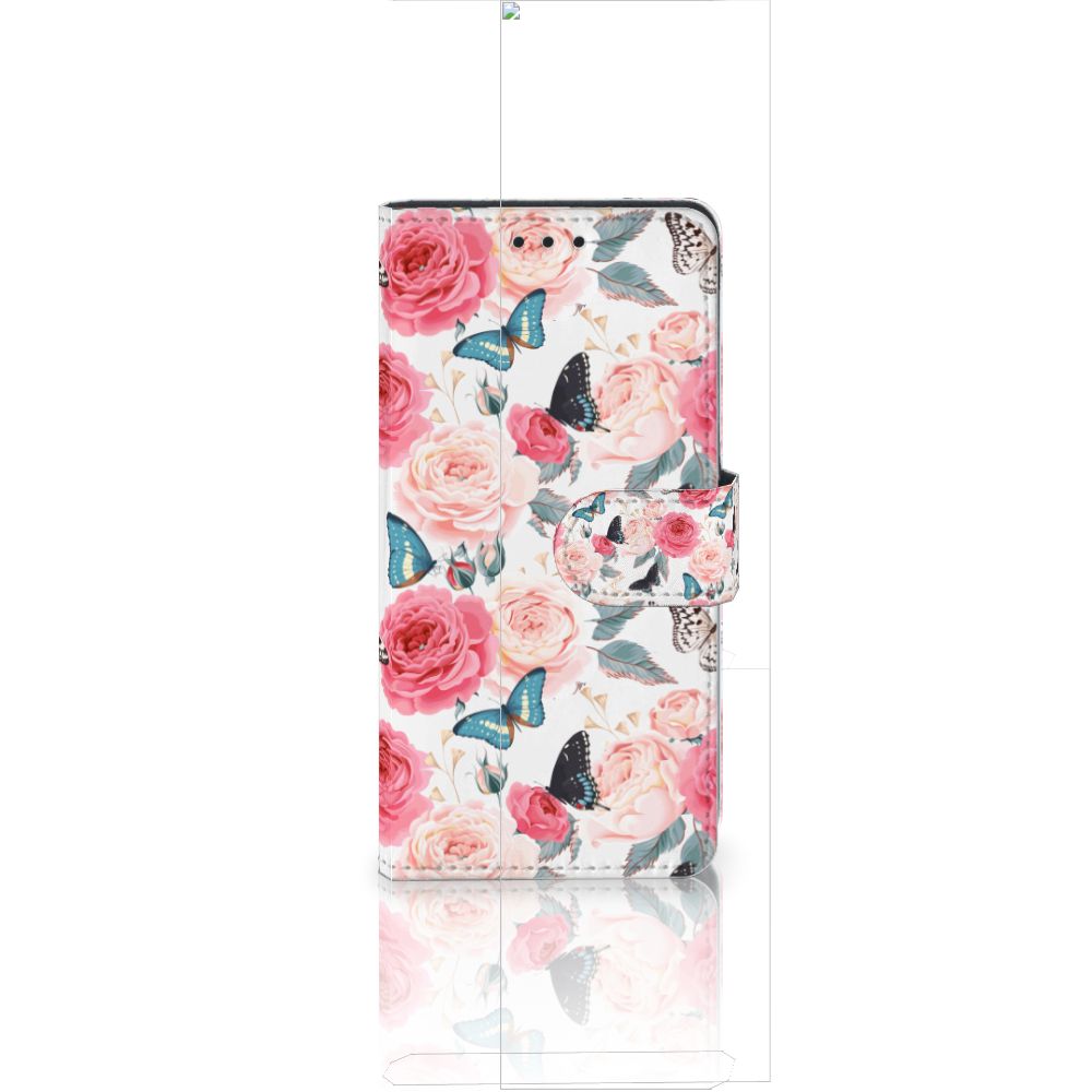 Huawei Ascend P8 Lite Hoesje Butterfly Roses