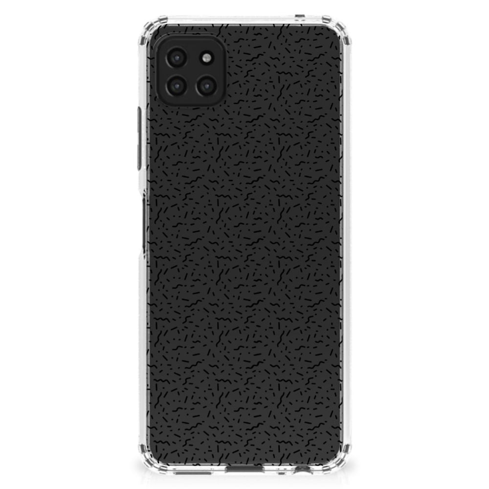Samsung Galaxy A22 5G Doorzichtige Silicone Hoesje Stripes Dots B2C Telecom