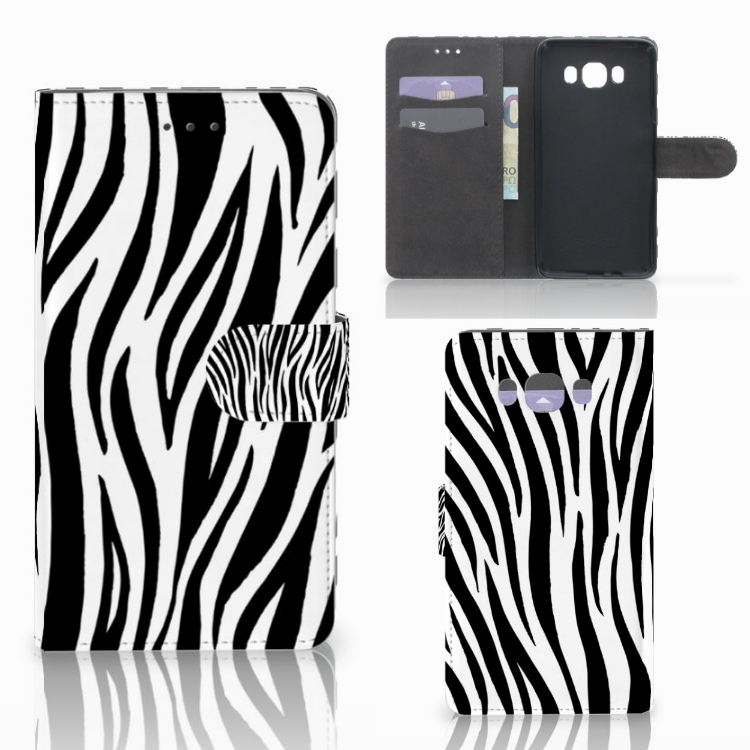Samsung Galaxy J7 2016 Telefoonhoesje met Pasjes Zebra