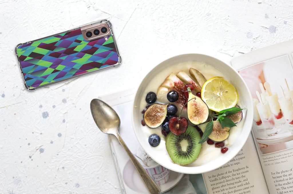 Samsung Galaxy S21 Plus Shockproof Case Abstract Green Blue B2C Telecom