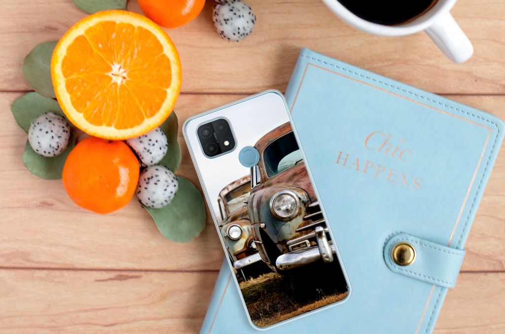OPPO A15 Siliconen Hoesje met foto Vintage Auto B2C Telecom