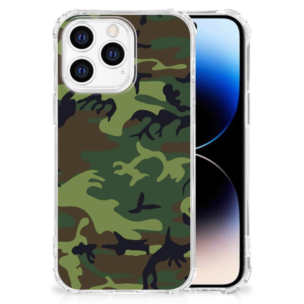 iPhone 14 Pro Doorzichtige Silicone Hoesje Army Dark B2C Telecom
