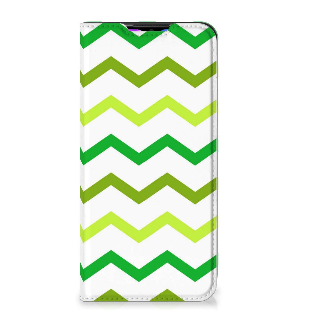 Xiaomi Redmi 9 Hoesje met Magneet Zigzag Groen - B2C Telecom