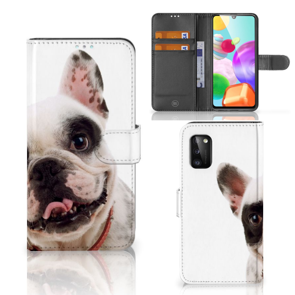 Samsung Galaxy A41 Telefoonhoesje met Pasjes Franse Bulldog