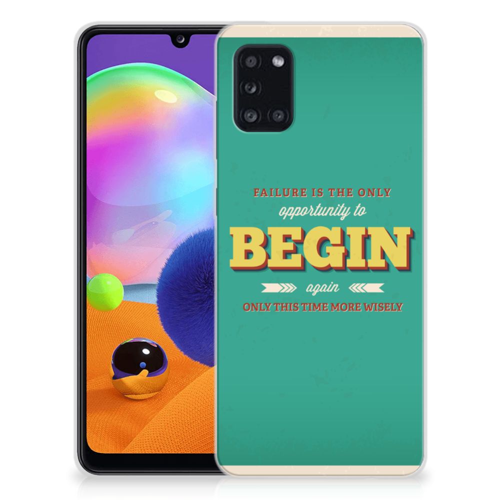 Samsung Galaxy A31 Siliconen hoesje met naam Quote Begin B2C Telecom