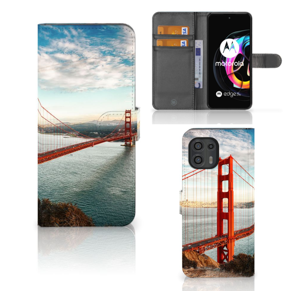 Motorola Edge 20 Lite Flip Cover Golden Gate Bridge