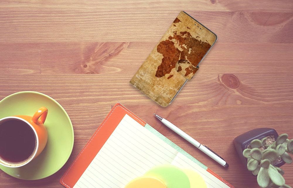 Xiaomi Mi Note 10 Lite Flip Cover Wereldkaart