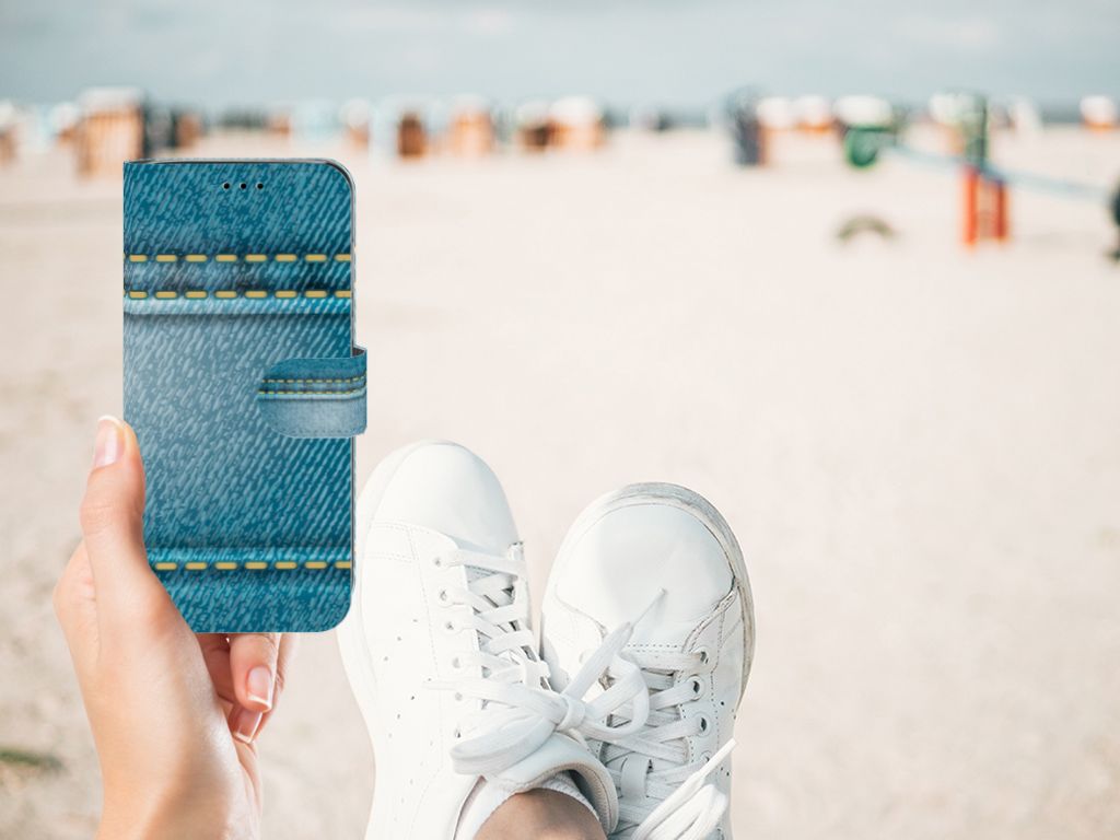 Huawei P20 Lite Wallet Case met Pasjes Jeans