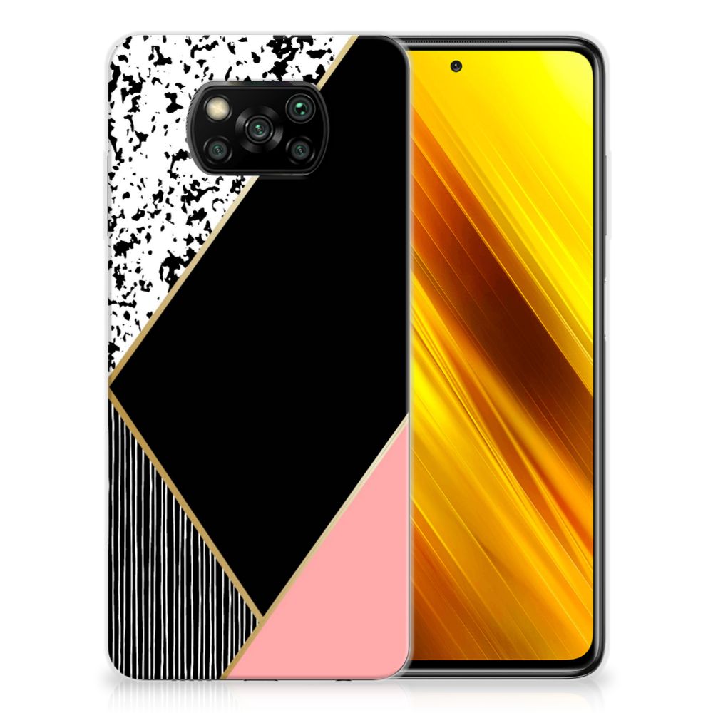 Xiaomi Poco X3 | Poco X3 Pro TPU Hoesje Zwart Roze Vormen