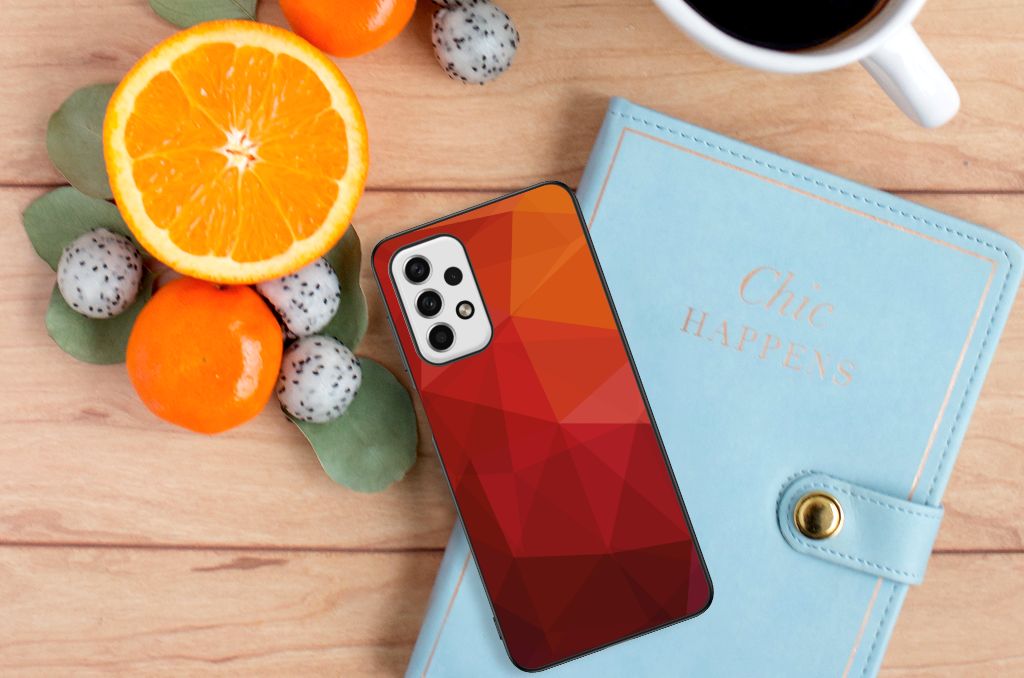 Backcover voor Samsung Galaxy A23 Polygon Red B2C Telecom