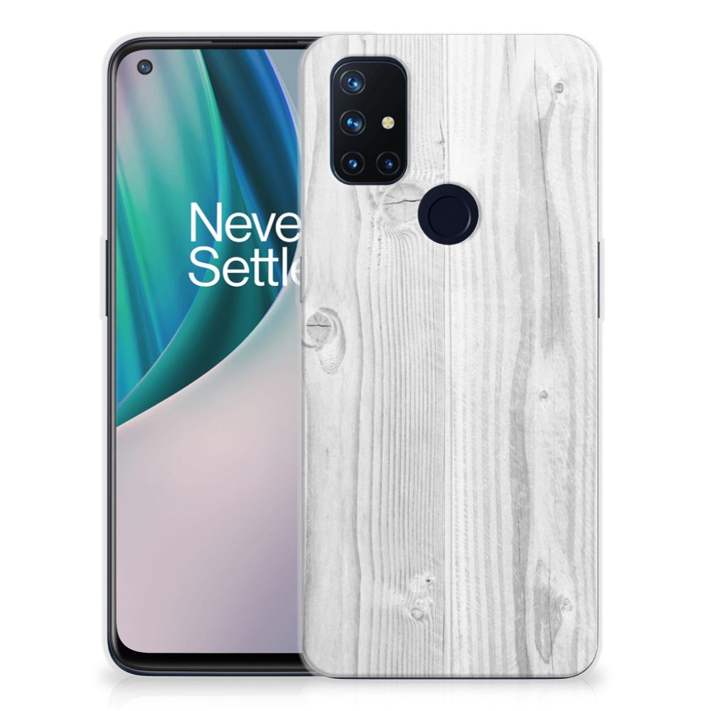 OnePlus Nord N10 5G Bumper Hoesje White Wood