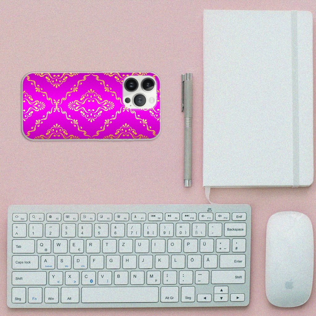 Siliconen Hoesje iPhone 13 Pro Max Barok Roze B2C Telecom