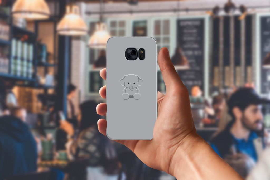 Samsung Galaxy S7 Telefoonhoesje met Naam Grijs Baby Olifant