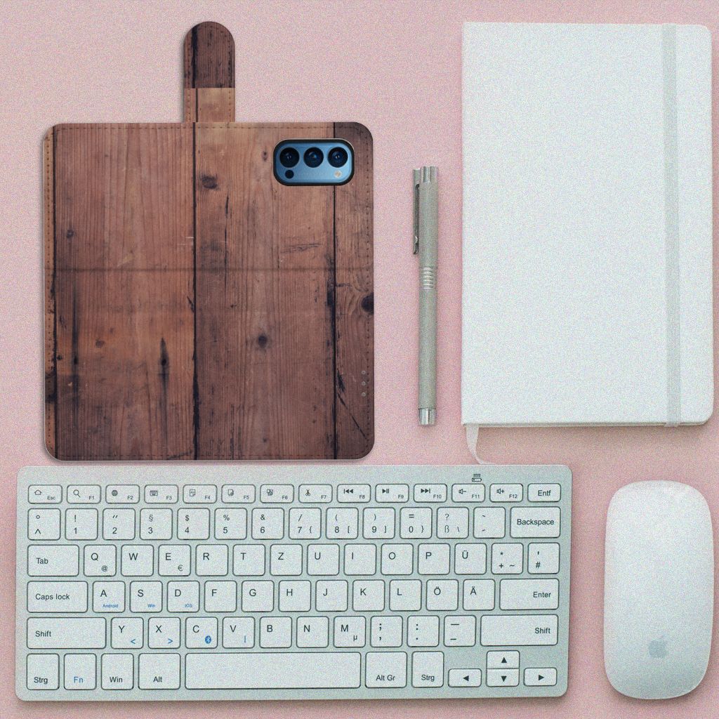 OPPO Reno 4 Pro 5G Book Style Case Old Wood