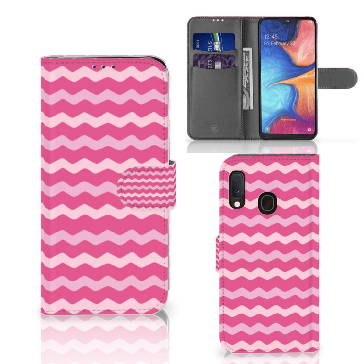 Samsung Galaxy A20e Telefoon Hoesje Waves Pink