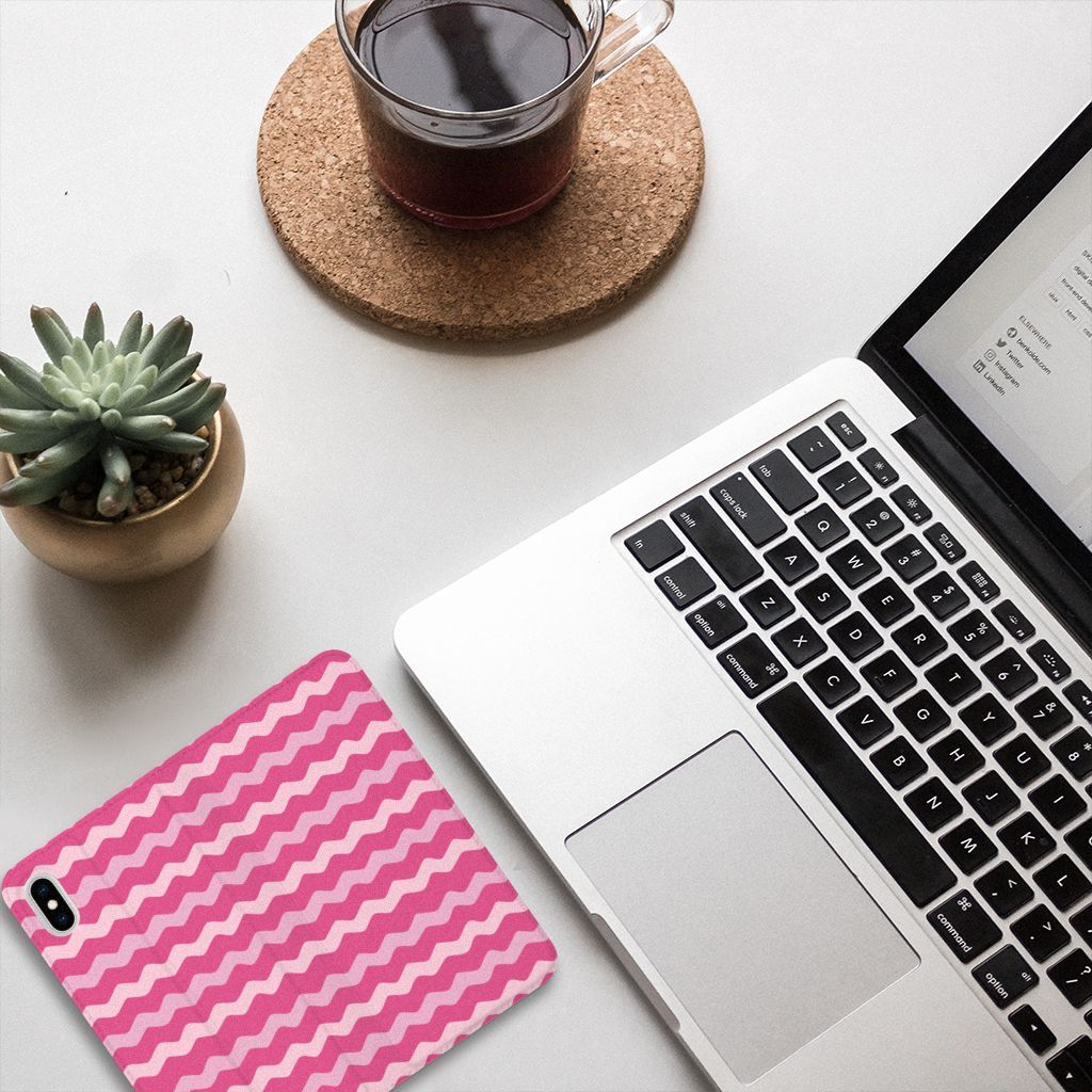 Apple iPhone Xs Max Hoesje met Magneet Waves Pink