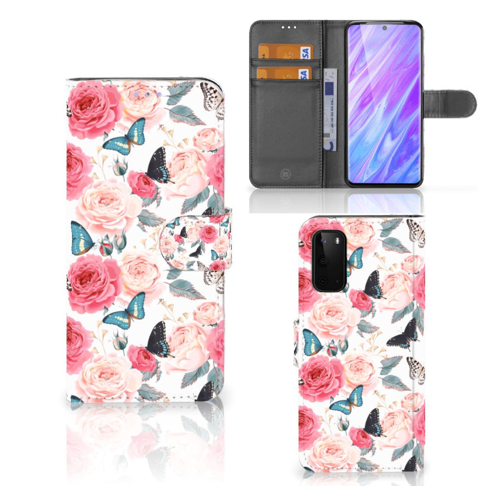 Samsung Galaxy S20 Hoesje Butterfly Roses