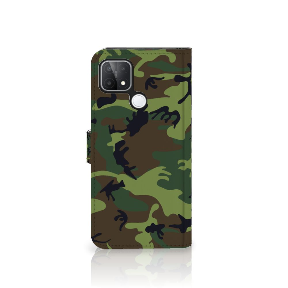 OPPO A15 Telefoon Hoesje Army Dark