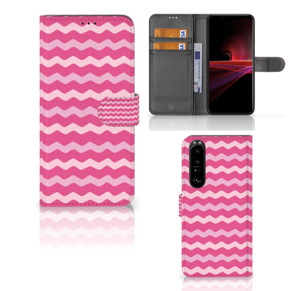 Sony Xperia 1 III Telefoon Hoesje Waves Pink