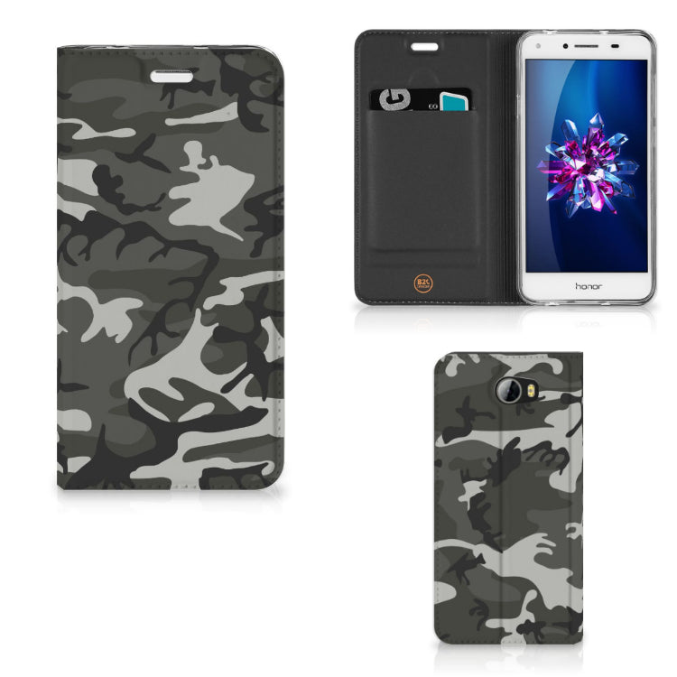 Huawei Y5 2 | Y6 Compact Hoesje met Magneet Army Light