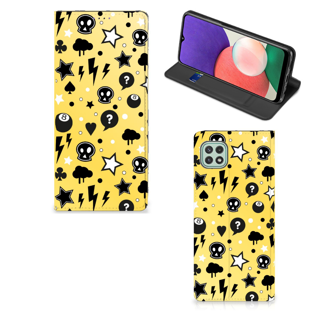 Mobiel BookCase Samsung Galaxy A22 5G Punk Geel - B2C Telecom